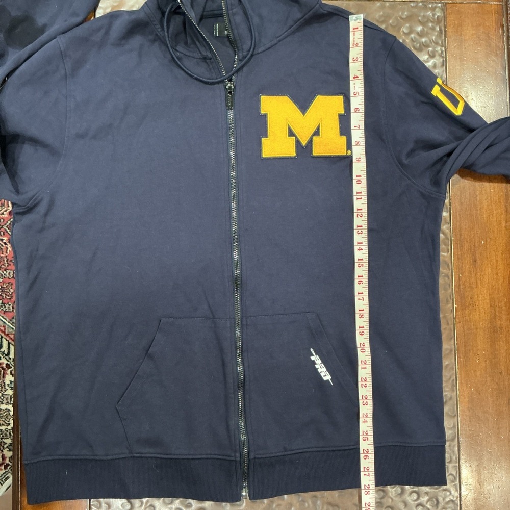 University Of Michigan Wolverines Pro Standard Classic Zip Up Hoodie, Men's 2XL - Picture 9 of 9